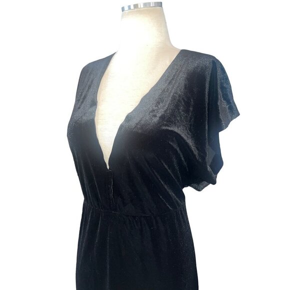 Norma Kamali V Neck Rectangle Velvet Gown in Black Small New Womens Long Dress - Picture 5 of 16